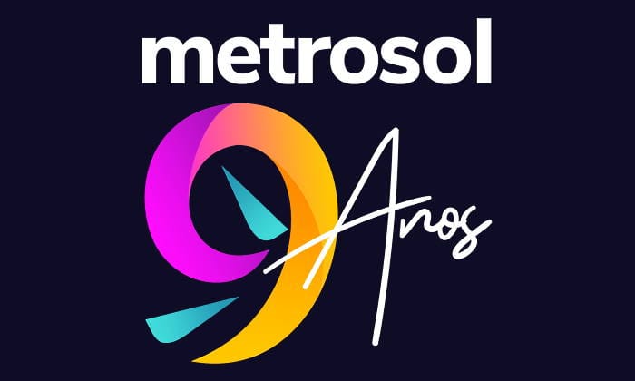 Logo del 9no aniversario de Metrosol Maracibo dobre fondo azul oscuro