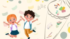 Ilustración con niños para representar el regreso a clases