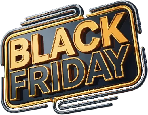 Aviso que simula neón y dice Black Friday